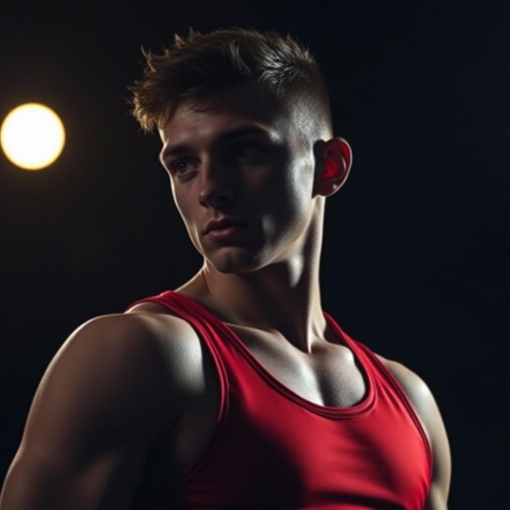 Wrestling fighter silhouette portrait